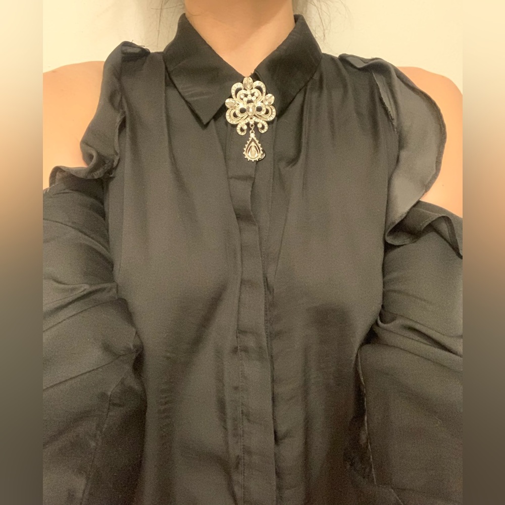 Stella McCartney Black Button-Front Blouse